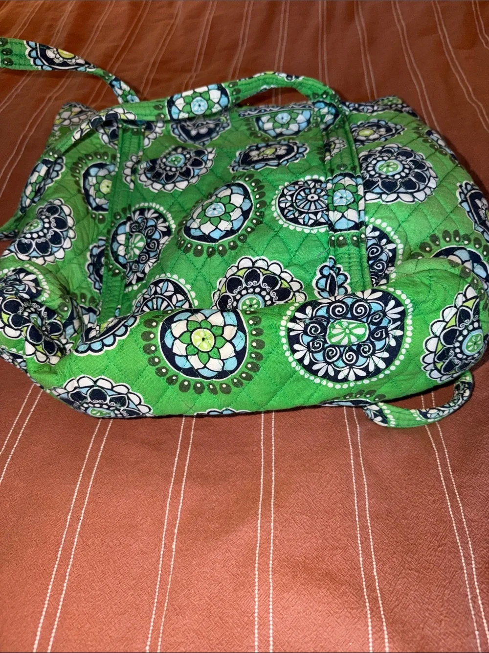 Vera Bradley Green Quilted Floral Tote